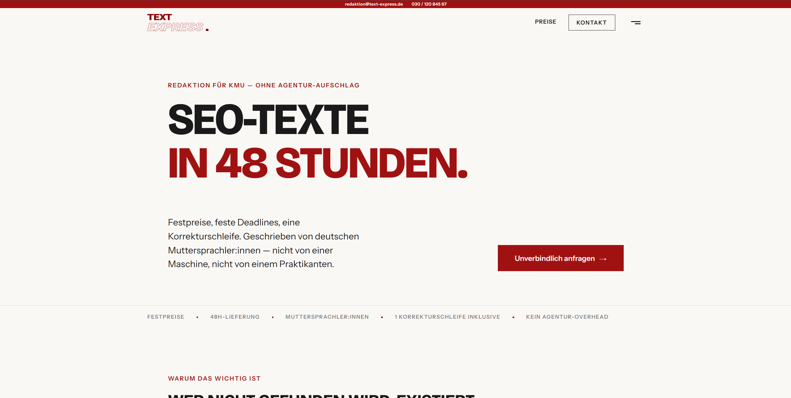 Text Express — Startseite